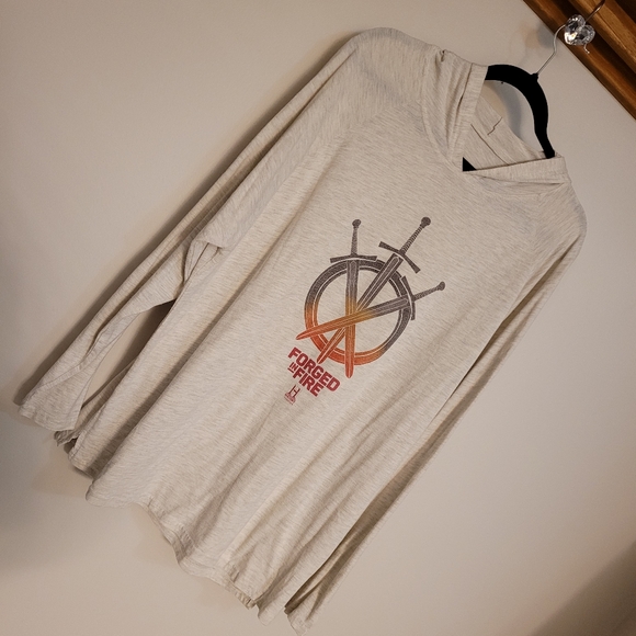 Forged In Fire History Channel Longsleeve Hoodie Tee Heathered Oatmeal  XXL - Picture 8 of 10